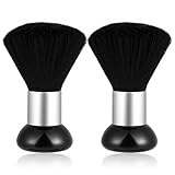 2 Stück Barber Soft Neck Duster Pinsel, Friseur Nacken Bürste, Nackenpinsel mit Griff, Haarschneide Pinsel für Haare schneiden, Salon Stylist, Barbier Haare Stylist (Schwarz)