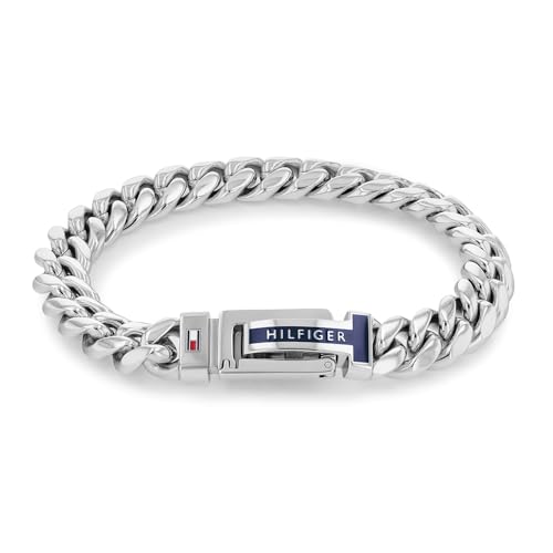 Tommy Hilfiger Jewelry Pulsera de Cadena para Hombre de Acero