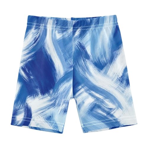 Joisal Abstract Brush Strokes Blue Toddler Biker Shorts Girls Cotton Shorts Under Dress Cartoon 4t Summer Outfits