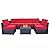 MCombo Patio Furniture Sectional 7 Pieces Wicker Sofa Set Outdoor Seating Couch Black Rattan Conversation Chair with Tea Coffee Table and Cushions Clips 6085 (Red)