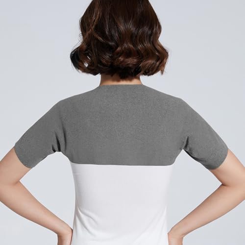 Jinmoioy ショルダーウォーミングパッド 肩掛け 裏起毛 レディース メンズ あたため 温活 薄手 軽量 両肩 用 冷え性 肩こり ウォーマー 肩 保温 防寒 肩冷え防止グッズ 寝る時 就寝 冷房対策 (薄手 M)