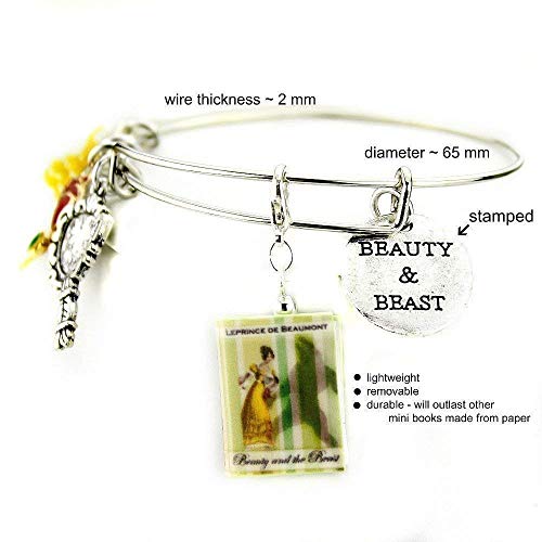 Belle Beauty And The Beast Clay Mini Book Expandable Stackable Bangle Bracelet #TOP3