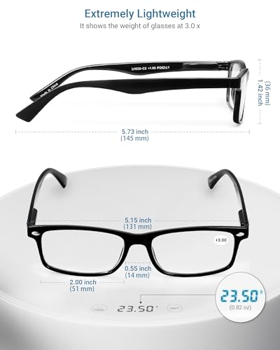Image of LADEESSE 5-Pack Reading Glasses for Women - Blue Light Blocking Readers for Computer Eye Strain Anti-Glare Men Woman Reader Eyeglasses /W Spring Hinge Bluelight Glass Eyes Protection(Mix Color, 2.0)