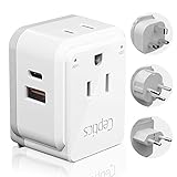 Israel, Jordan Power Plug Adapter Travel Ceptics, Safe Dual USB & USB-C 3.1A -2 USA Socket -Compact & Powerful - Use in Jerusalem, Palestine, UAE - Includes Type H, Type C, Type G Swadapt Attachments