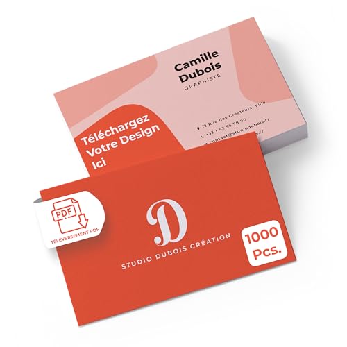 Cartes de Visite Personnalisées par 1000 au Format Standard 85x55 mm Recto Verso
