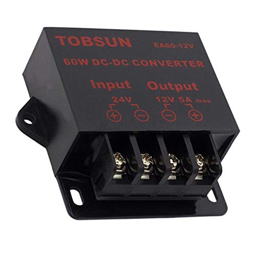 OYYTRAFO Convertisseur de Tension Buck DC 24V à DC 12V 5A 60W Adaptateur Module de Régulateur de Tension abaisseur Transformateur pour électronique embarquée audio et vidéo, écrans LED, voiture Cover