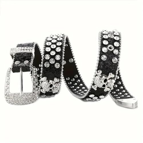 Stylish Rhinestone Western Cowgirl Style Y2K Belt Sparking Pu Leather BB Belts Jeans Dress Accessories For Women3