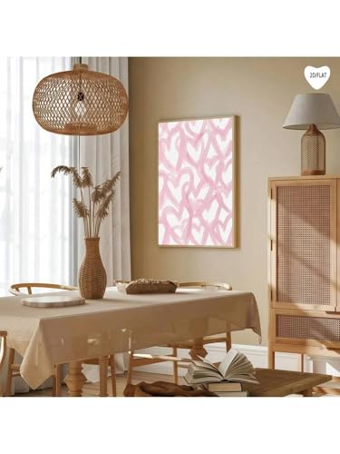 Impression sur toile cœur rose grand format tableau mural encadré 80x140 - 5