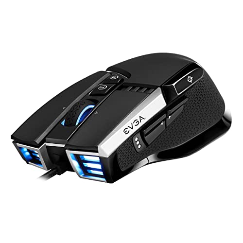 EVGA X17 Gaming Mouse, Filaire, Black, Personnalisable, 16 000 DPI, 5 Profils, 10 Boutons, Ergonomique 903-W1-17BK-K3