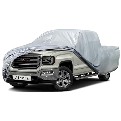 GMC Truck Cover Custom Fit Sierra 1500 2500 3500 Regular cab Long Bed (8')(2019-2024) Waterproof All Weather, Heavy Duty Pickup Truck Cover Outdoor Sun UV Rain Snow Dust Wind Protection. GMC