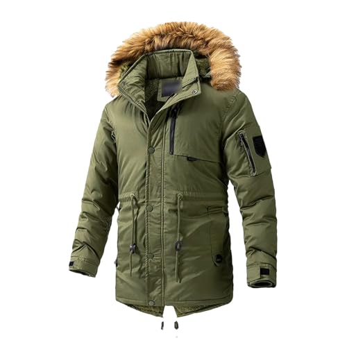Parka longue chaude d'hiver pour femme avec col en fourrure et doublure polaire