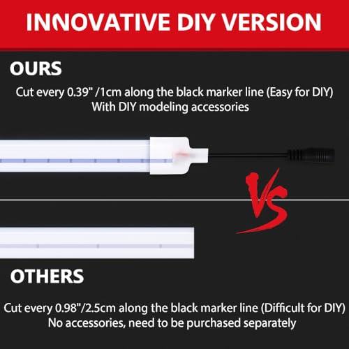 Image of Gesto 16.4 Feet Neon LED Strip Light with 12V Adapter | Cuttable & Flexible Waterproof Rope Light for Wall Decor, Indoor & Outdoor Decoration, Custom Names, Signage & Diwali Decorative Lighting- Red