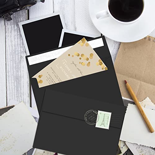 Image of 70 Packs of Invitation Envelopes, A2 Envelopes Black, Postcard Envelopes for 4.5x5.5 Cards, Envelopes for Invitations, Self Seal for Photos RSVP, Greeting Cards