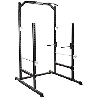 GYM MASTER Heavy Duty Half Power Cage Weight Lifting Squat Rack & Dip Station Tower