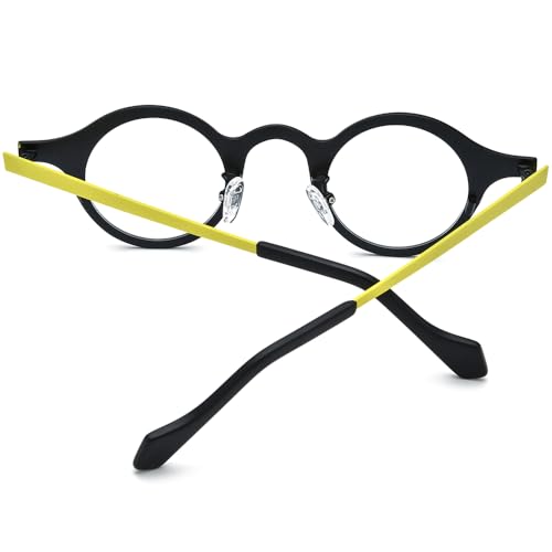 Image of FONEX Colorful Pure Titanium Glasses Frame Women Retro Round Eyeglasses