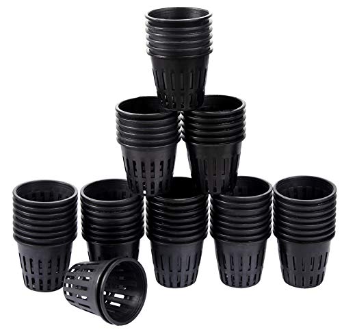 60 Piezas de Malla de Malla para plantación hidropónica de Alta Resistencia Cesta de plantación hidropónica para jardín Tazas de Red de Malla ranurada para jardín plantación de balcón para hidroponía