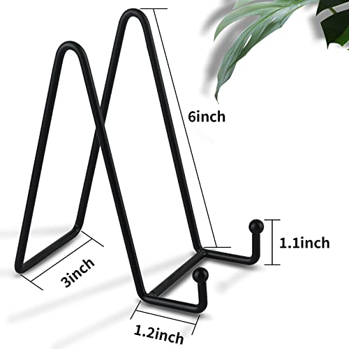 Decolore 6 Inch 5 Pack Black Metal Display Stands Plate Holder Display Stands For Picture, Decorative Plate, Book, Photo Easel, Artistic Work #TOP1