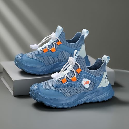 Girls Sneakers Lightweight Breathable Mesh Sports Shoes for Kids with Comfortable Elastic Buckle Design Flexible3