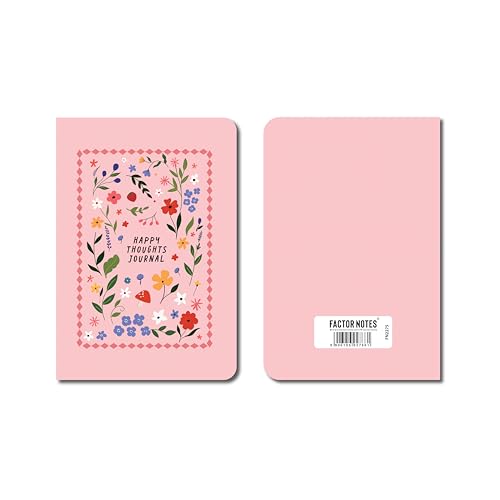 Image of FACTOR NOTES A6 Notebook (Happy Thoughts) | Ruled, 160 Pages, 90 GSM Thick Paper | Cute Aesthetic Notebook for Women