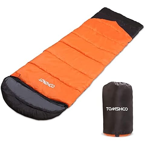Saco de Dormir TOMSHOO Rectangular con Capucha y Bolsa de Compresión Cover