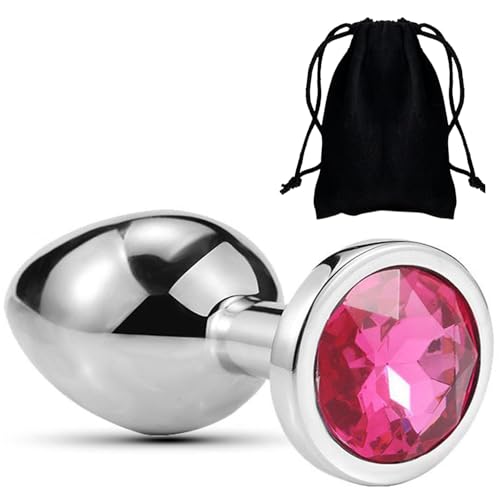 Large Metal Anal Plug 9cm/3.5in Sex Toys Anal Plugs for Beginners Clitoral Prostate Massaging Toys for Couples Anal Trainer Set Men & Women Masturabating SM Play Adult Gay Toys(Large)