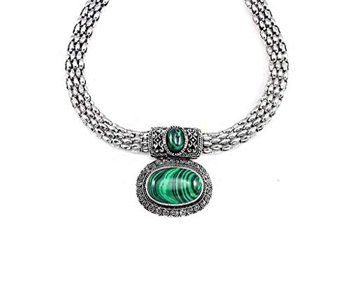 NOVADAB Malachite Centered Statement Necklace