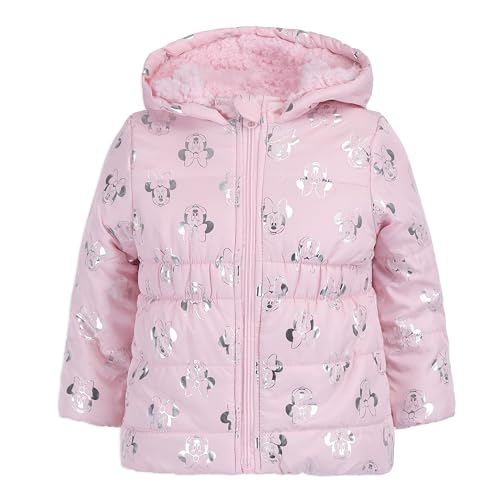 Disney Minnie Mouse Girls Puffer Jacket with Ears and Bow for Toddlers, Little Kids, and Big Kids2