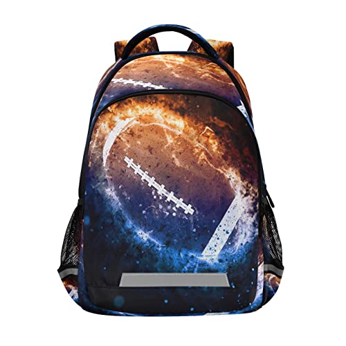Quteprint Mochila para la escuela, Galaxy Space American Football Mochila de viaje para hombres y mujeres, mochila escolar para libros de 17 pulgadas, mochila casual para niños, niñas, adolescentes