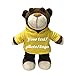 Orso farcito personalizzato, piccolo orso marrone indossa un maglione con cappuccio, animali di peluche personalizzati con nome, bambola di peluche, regalo per compleanno, anniversario, Natale