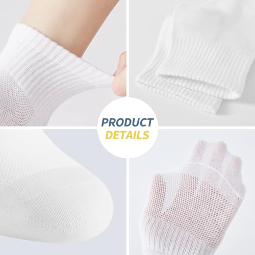 J-BOX Ankle Socks for Women Cotton Breathable Mesh Socks Athletic Running Casual Socks (8/10 pairs)4