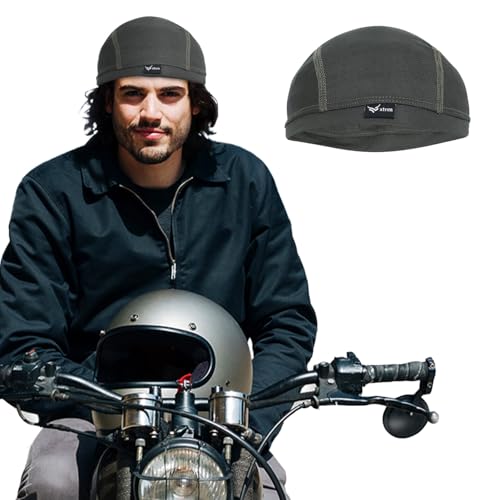 Image of XTRIM Unisex Helmet Skull Cap for Bikers & Cyclists, Cotton Head Cap, Hair Inner Helmet Cover Cap for Men, Sweat Cooling for Women, Skull Cap for Summer
