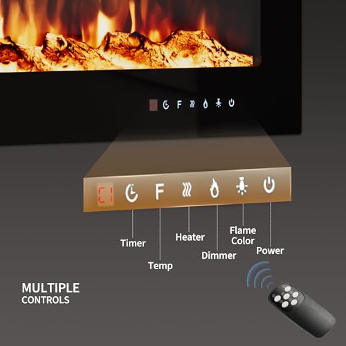 Chimenea Eléctrica Empotrable con Control WiFi y Llama Multicolor miniatura 5