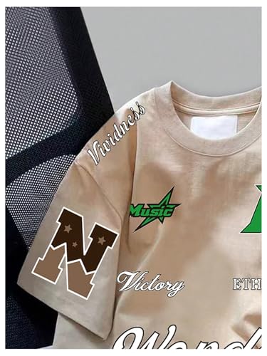 WDIRARA Boy's Graphic Letter Print T-Shirts Crew Neck Short Sleeve Tee Loose Tops3