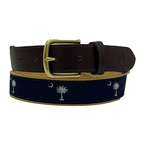 SC Palmetto Moon Genuine Leather State Flag Ribbon Belt3