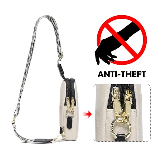 Image of Small Anti Theft Crossbody Bags for Women Faux Leather Sling Purses | RFID Blocking, Lightweight, Travel Essentials, with Security Zippers