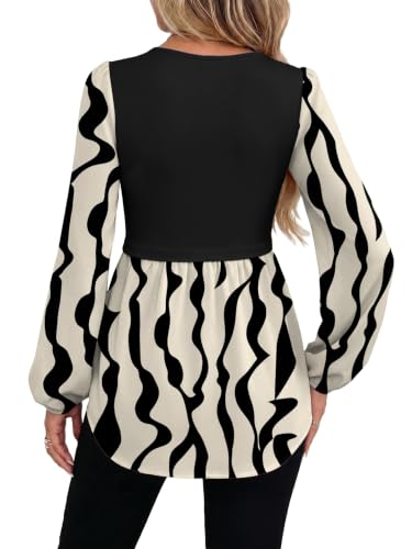 WIHOLL Women's Long Sleeve Tunic Tops Crew Neck Babydoll Peplum Blouses Fall Fashion 2026 - Image 6