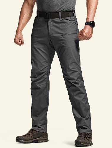 CQR Men's Flex Stretch Tactical Pants, Water Resistant Ripstop Cargo Pants, Lightweight EDC Outdoor Work Hiking Pants - Image 3