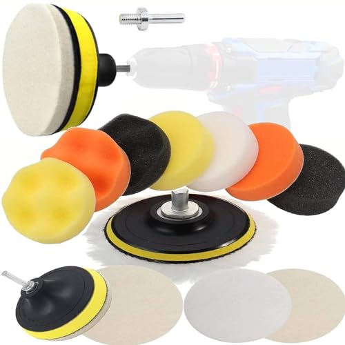 Image of DIY Crafts With 1x Felt Pad, 4 inchinch, 1-7 inchinch 76-180mm 12-17 Pcs Felt Pad Car Buffing Polishing Waxing Sponge Pad Kits with Drill Adapter Cleaning Kit Electric Drilling Ma (With 1x Felt Pad, 4 inchinch)