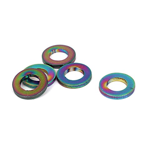 uxcell Fastener Bolt Screw 12mm Outside Dia M6 Titanium Flat Washer 5 Pcs