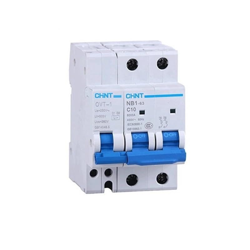 Salvavita Riarmo Automatico OVT-1 NB1-63 Protezione da sovratensione 10A, 16A, 20A, 25A, 32A, 40A, 50A, 63A Interruttore Automatico MCB Differenziale Riarmo Automatico(63A)
