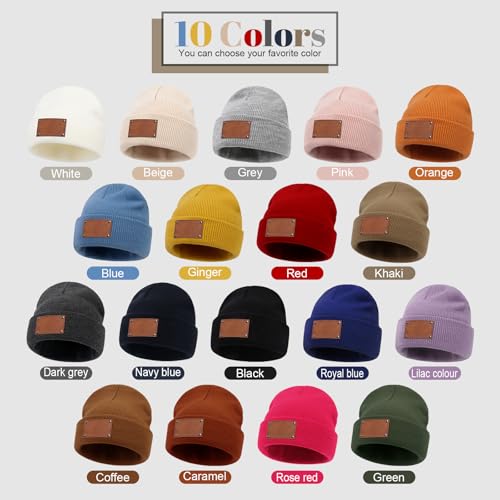 NIBESSER Unisex Erwachsenen Mütze Beanie Bedrucken Lassen, Wintermütze Hat zum Personalisieren Mit Name oder Wunschtext, selbst gestalten