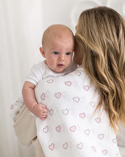 Image of SwaddleDesigns Marquisette Swaddling Blanket, Premium Cotton Muslin, Very Berry Cute and Calm