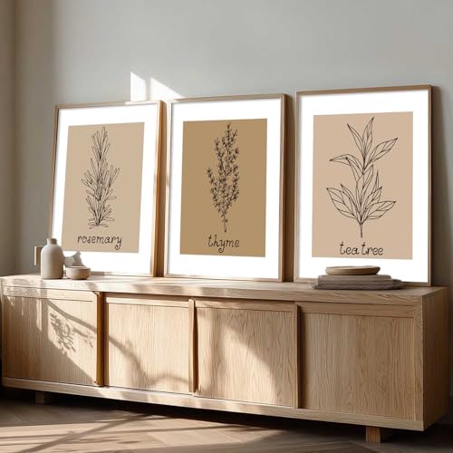 Image of HOTHOUSE Botanical Wall Art Painting |Poster With Frame Wall Decoration Wall Paintings For Home Decor | Frames For Home Decor Office Living Room | Set of 3 (10X13 inch)