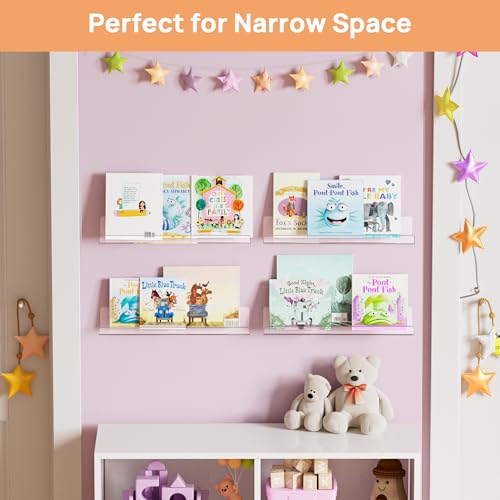 Image of upsimples 2 Pcs 15 inch Acrylic Shelves for Wall Display and Storage, Clear