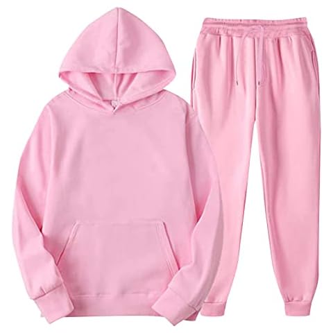 DRESCOKLJ Chándal para hombre negro con capucha para gimnasio, fitness, pantalones deportivos y sudadera con capucha, juego de 2 piezas Cover