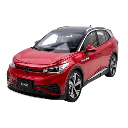 Voiture en métal Volkswagen ID.4X échelle 1/18 rouge avec phares LED pour collectionneur de SUV