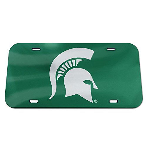 WinCraft NCAA Michigan State Spartans Crystal Mirror Logo License Plate, Team Color, One Size