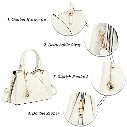 Image of KKXIU Triple Compartments Purses and Handbags for Women Fashion Ladies Satchel Shoulder Top Handle Bag