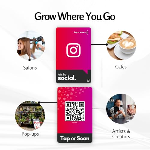 Image of NFC & QR Smart Social Follow Tap Card, Durable PVC, UV Printed - Connect on Instagram with One Tap, Contactless Link Sharing