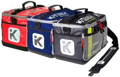 KitBrix 3 Kit Bag Bundle - Gray, Red & Navy - Swimming, Cycling, Triathlon, Soccer, Gym, MMA, Running, Gym, Football, Soccer, Triathlon Transition, Obstacle Course Racing x3 Bag Set